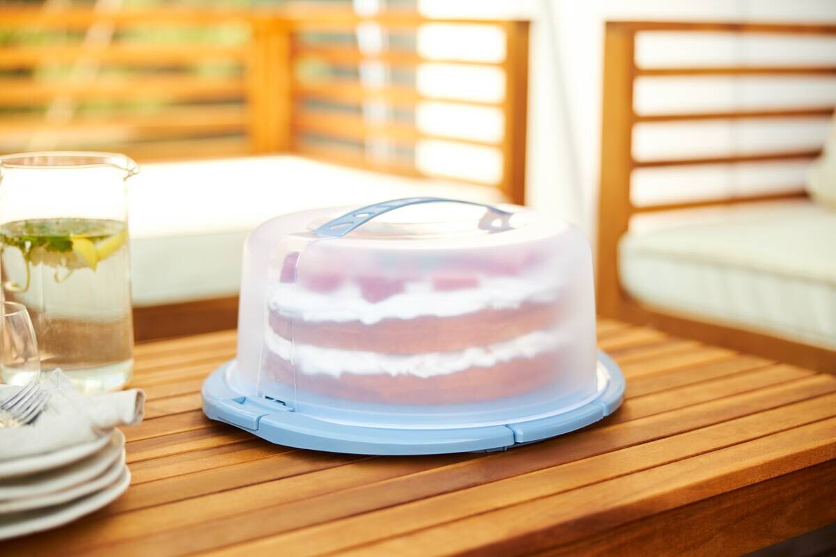 Rotho Tortenglocke COOL u. FRESH blau B/H/L: ca. 34x16x38 cm