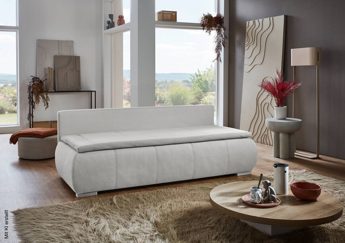 Dauerschlafsofa Lenon natur Microfaser B/H/T: ca. 207x94x90 cm