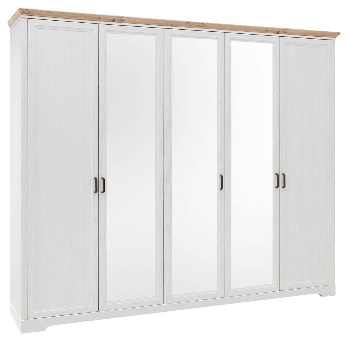 Kleiderschrank Jasmin II weiß Pinie Nachbildung B/H/T: ca. 264x220x64 cm