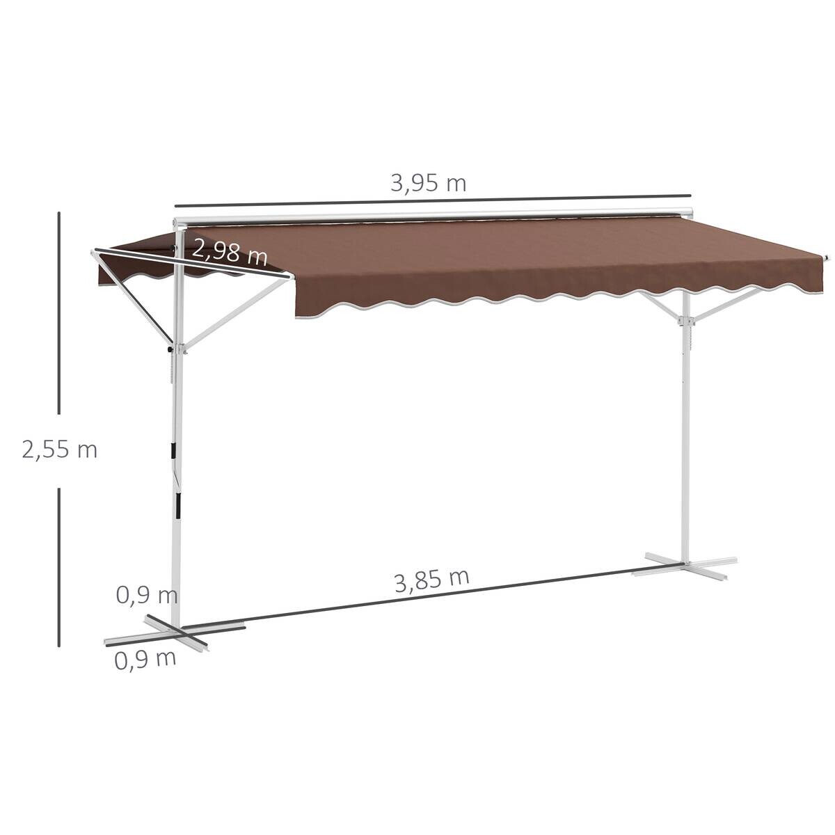 Outsunny Markise braun B/H/L: ca. 298x395x255 cm