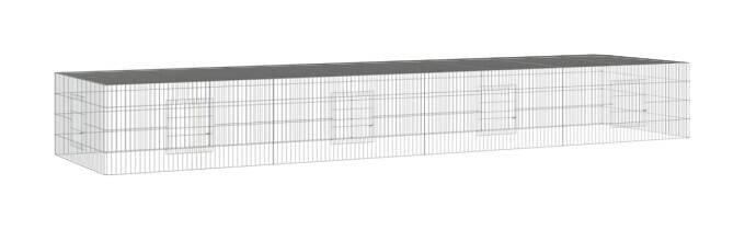 vidaXL Kaninchenkäfig silber Eisen B/H/L: ca. 109x54x433 cm