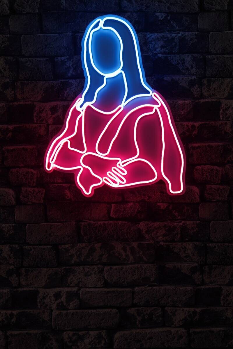 Opviq LED-Wandleuchte rosa blau PVC B/H/T/L: ca. 40x51x3x40 cm
