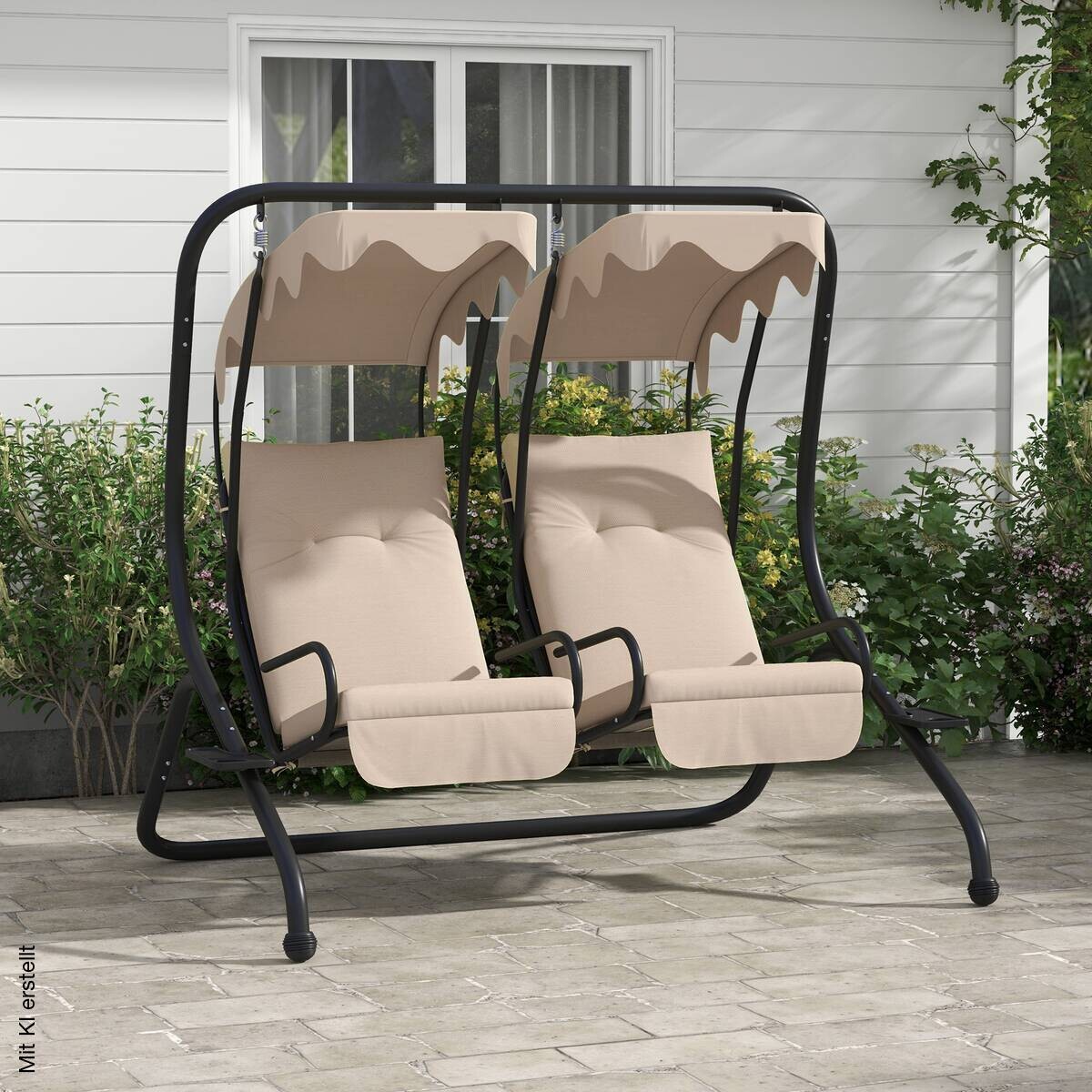 Outsunny Hollywoodschaukel beige Polyester B/H/L: ca. 136x170x170 cm