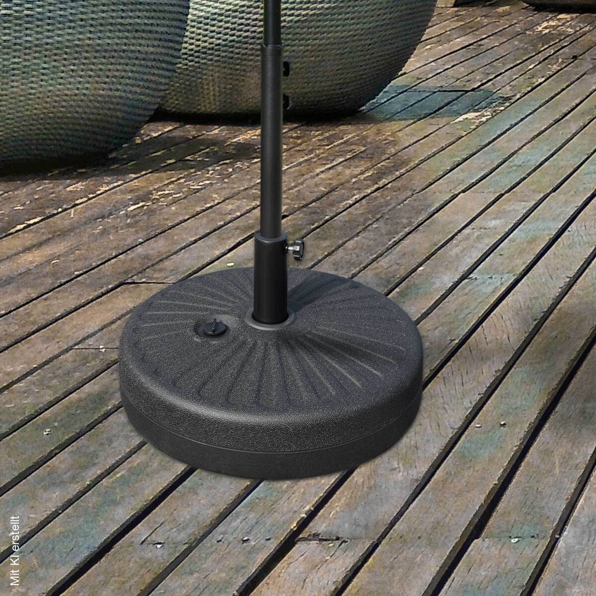 Outsunny Schirmständer schwarz Kunststoff H/D: ca. 28x51 cm