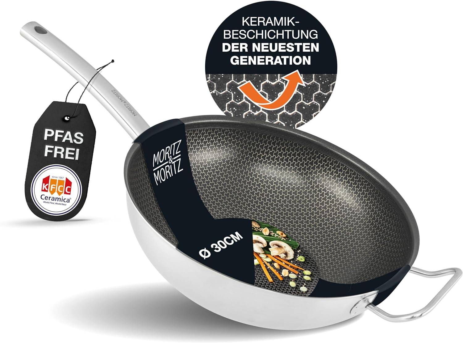 Moritz & Moritz Wokpfanne silber Aluminium