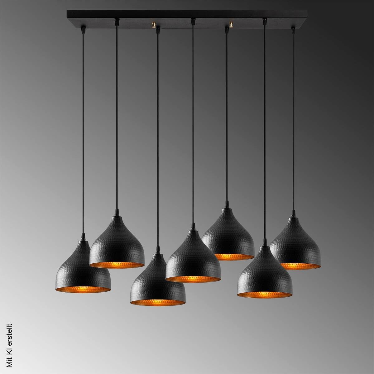 Opviq Pendelleuchte Tattoo-6221 schwarz B/H/T/L: ca. 88x114x40x88 cm E27 7 Brennstellen