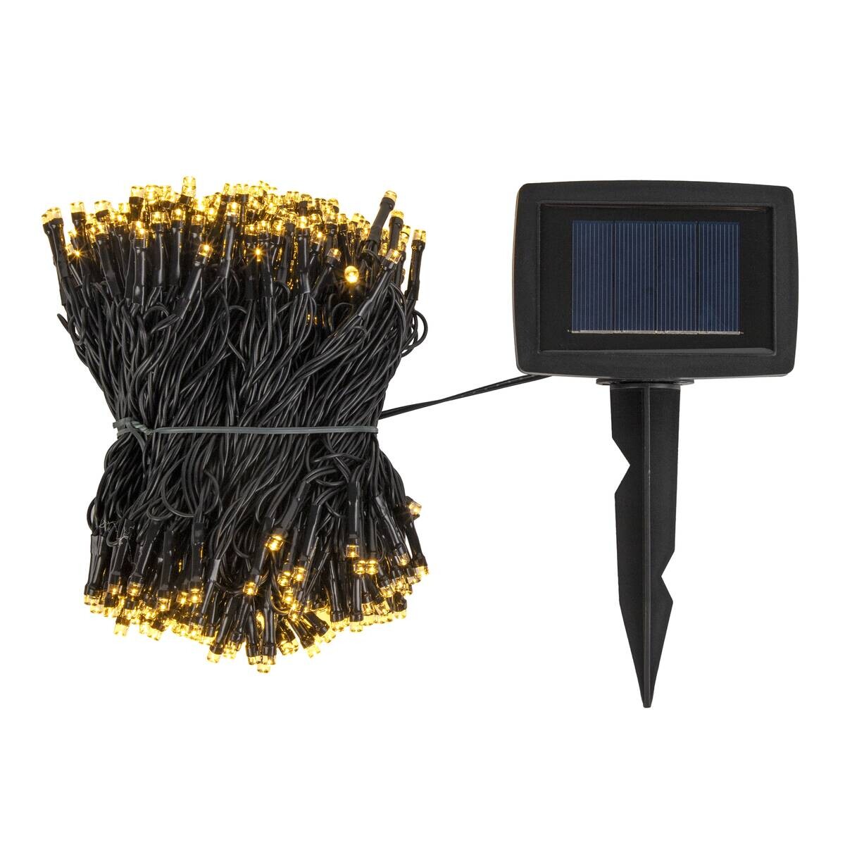 Solarlichterkette 2 m warmweiß schwarz Kunststoff L: ca. 400 cm