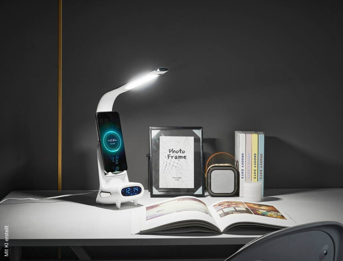 POCOline LED-Schreibtischleuchte Timon weiß B/H/L: ca. 11x9x45 cm