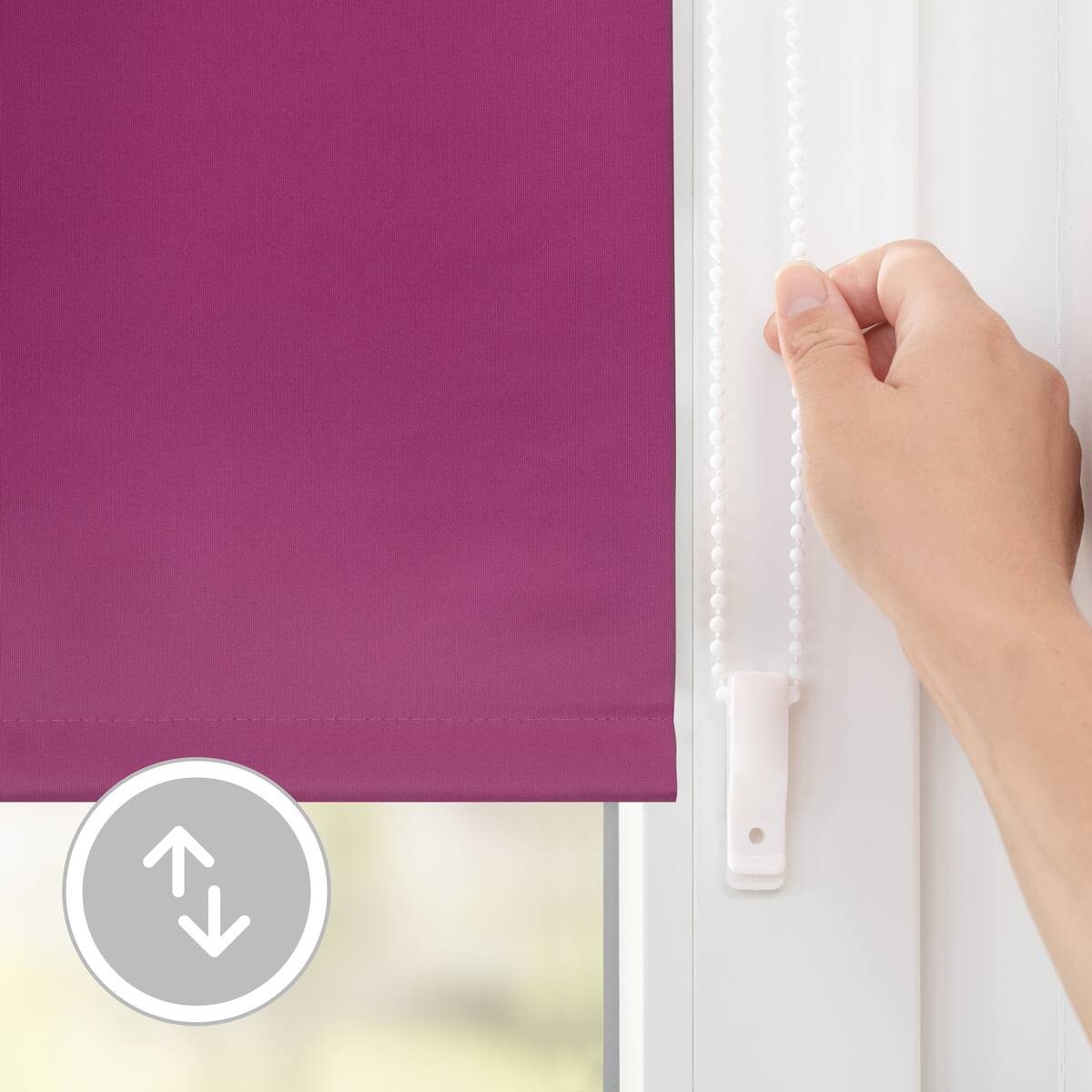 LICHTBLICK Thermo Klebe-/Klemmrollo Verdunklungsqualität fuchsia B/L: ca. 110x150 cm