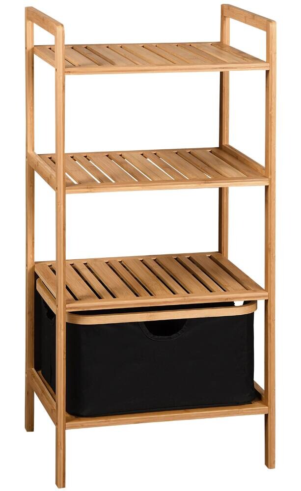 Regal schwarz Polyester B/H/L: ca. 33x93,5x44 cm