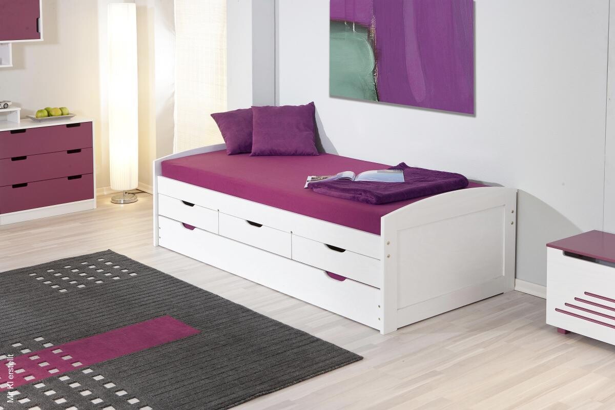 Funktionsbett Ulli weiß Liegefläche B/L: ca. 90x200 cm