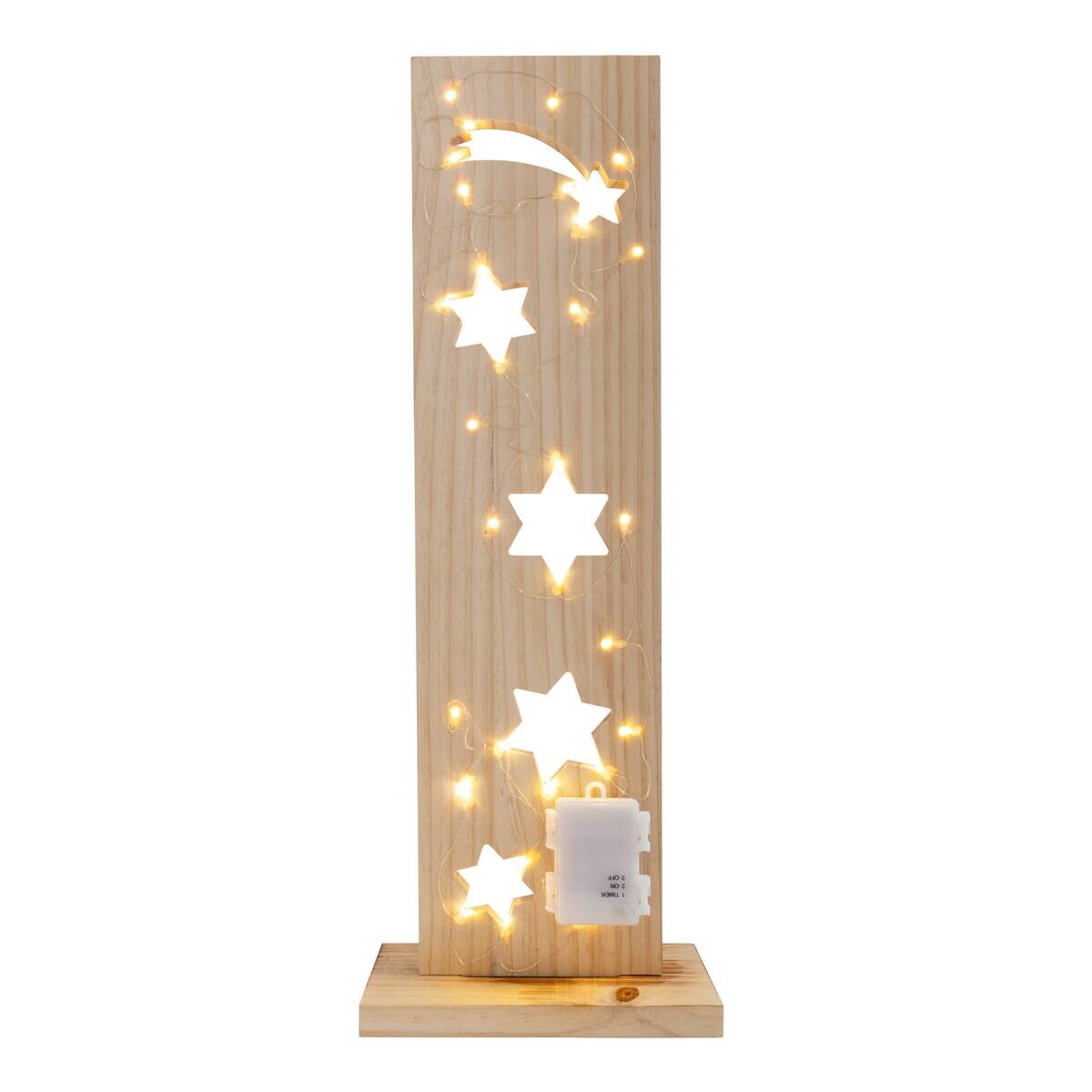 Näve Leuchten LED-Dekoleuchte natur Holz B/H/T: ca. 11x60x21,5 cm