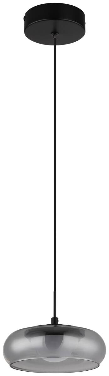 GLOBO Hängeleuchte schwarz Rauch Glas Metall B/H/L: ca. 26x18x26 cm