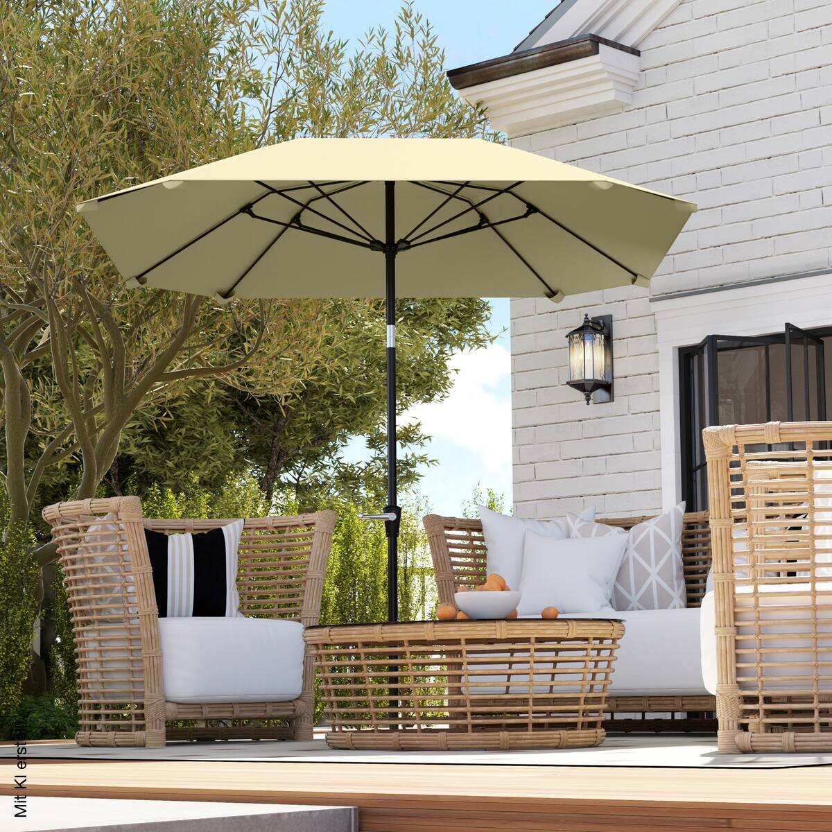 Outsunny Sonnenschirm beige Aluminium B/H/L: ca. 233x240x233 cm