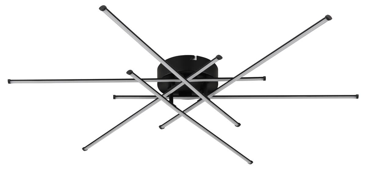 GLOBO LED-Deckenleuchte mattschwarz Opal Kunststoff Metall H/D: ca. 7,7x80 cm 1 Brennstellen