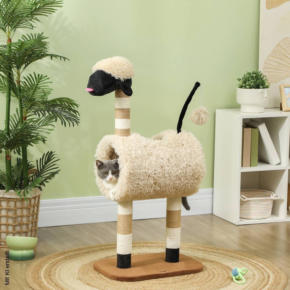 PawHut Kratzbaum braun Polyester B/H/L: ca. 34x98x48 cm