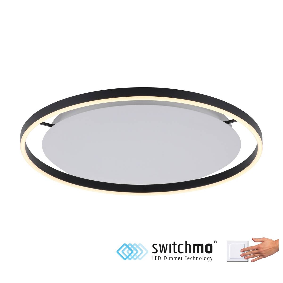 Just Light LED-Deckenleuchte RITUS 15392-13 weiß anthrazit Metall H/D: ca. 5,3x58,5 cm 1 Brennstellen