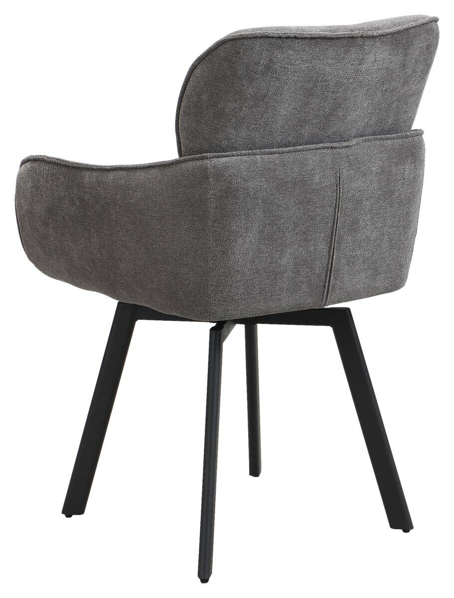 Stuhl RICO, 2er-Set schwarz grau Metall Stoff B/H/T: ca. 61x90x63 cm