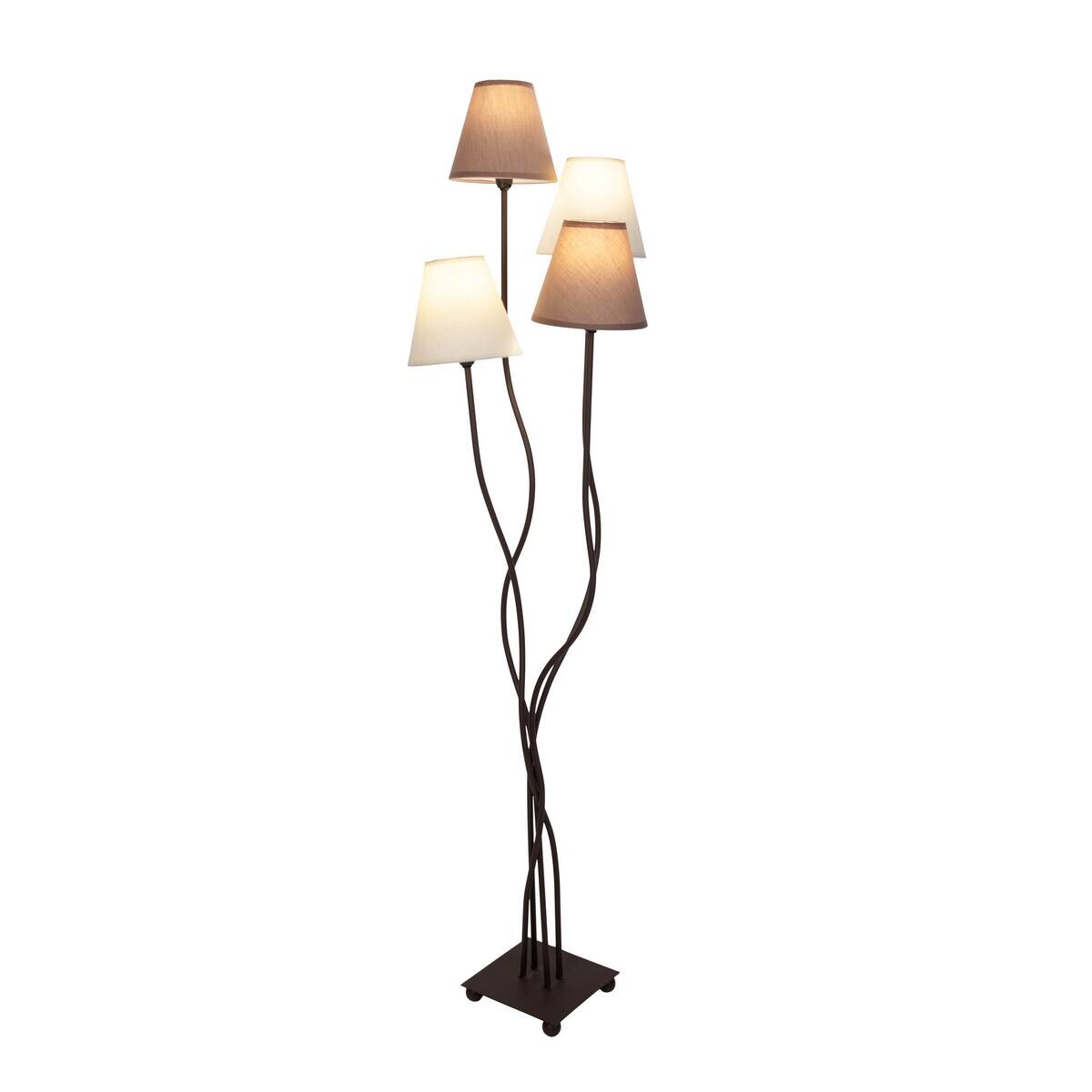 Näve Leuchten Stehlampe 2040911 braun Metall Textil B/H/T: ca. 34x138x43 cm 4 Brennstellen