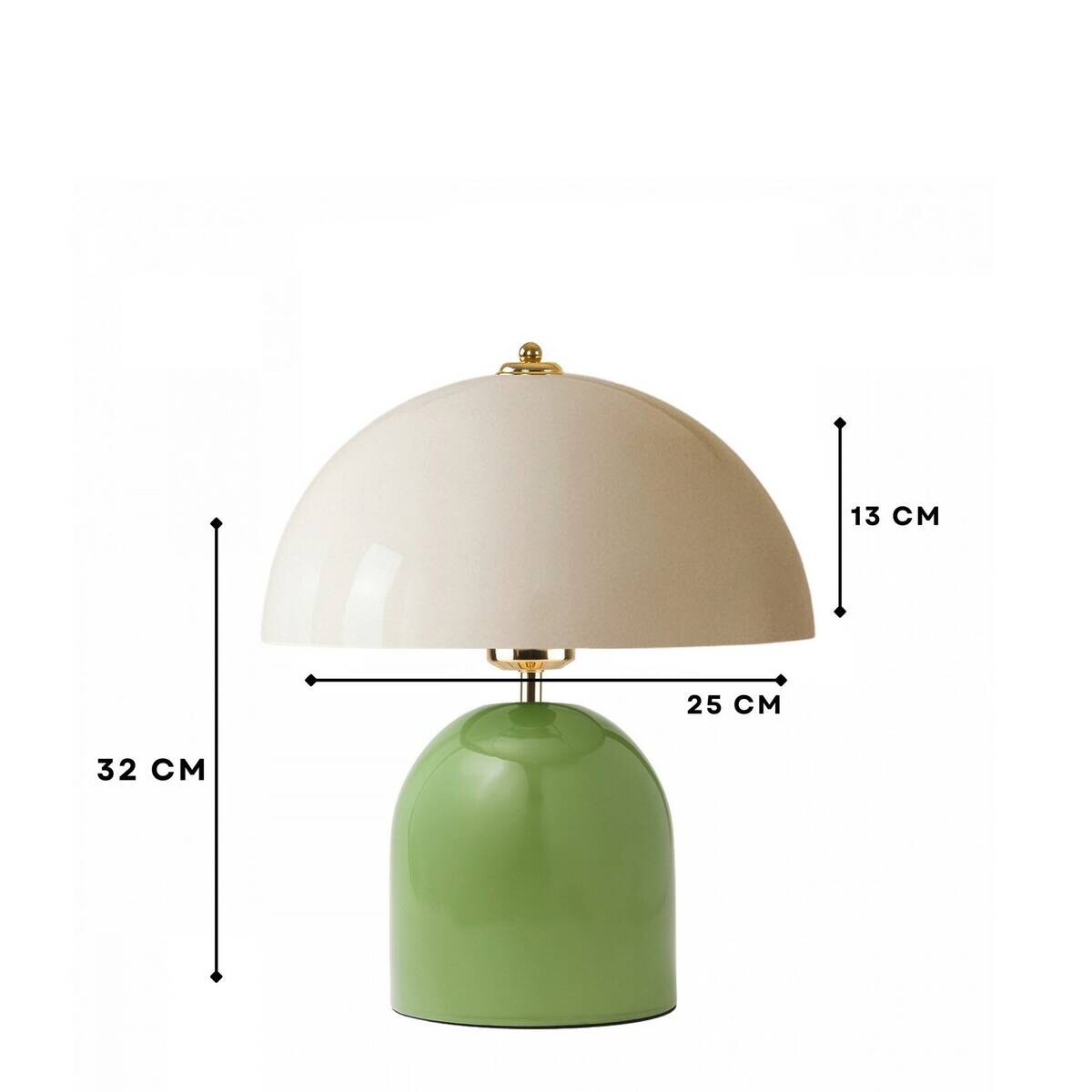 Tischleuchte creme minze Metall B/H/L/D: ca. 25x32x25x25 cm E27 1 Brennstellen