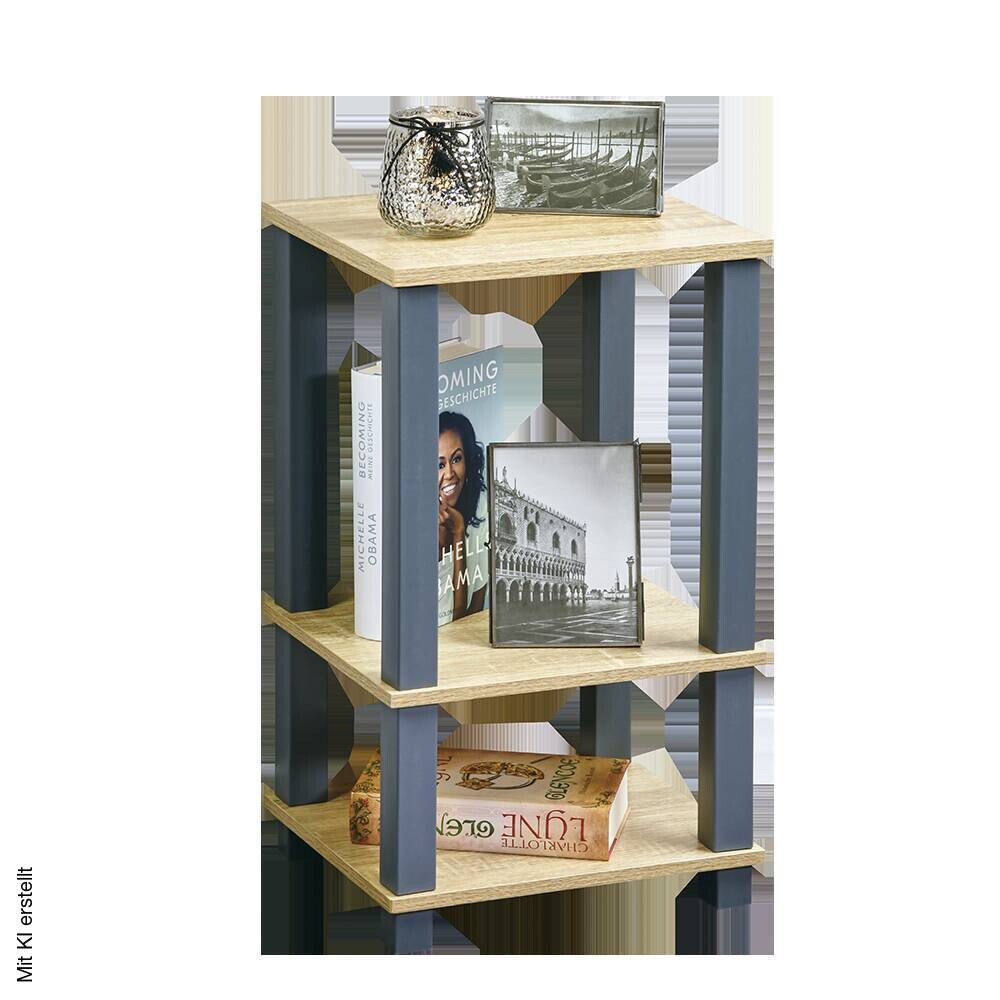 Kesper Regal grau Spanplatte B/H/L: ca. 29x58,5x34 cm