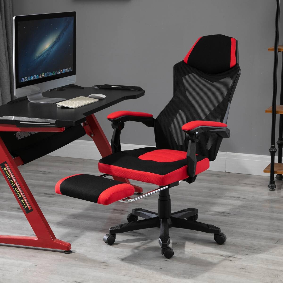 Drehstuhl 921-233 schwarz rot