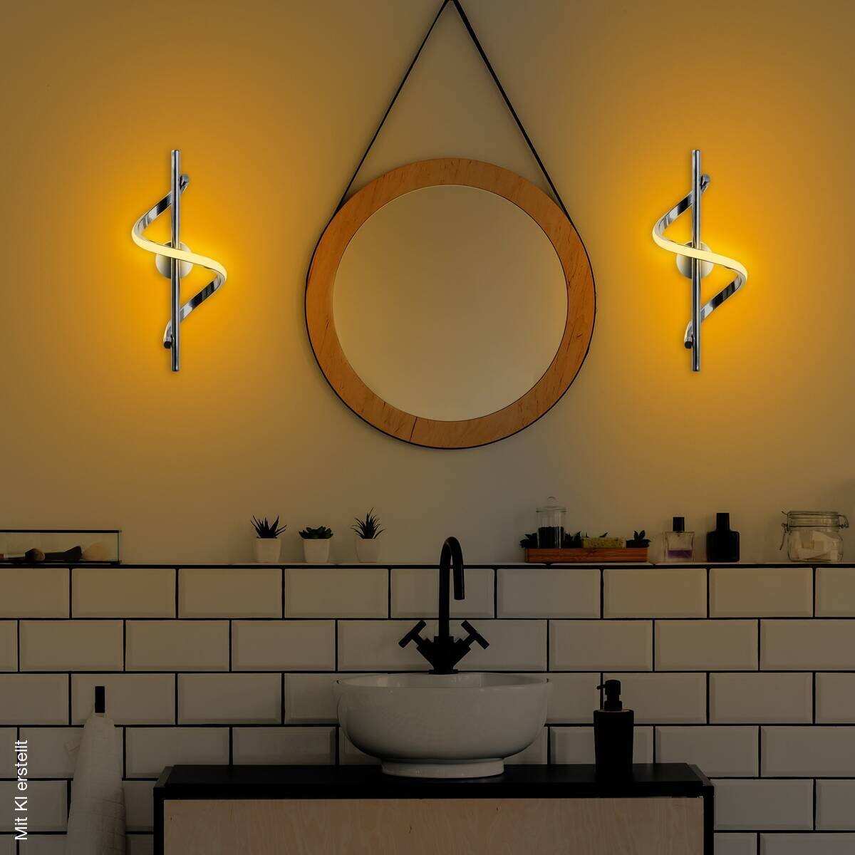 Opviq LED-Wandleuchte Chrom B/H/T: ca. 16x41x25 cm