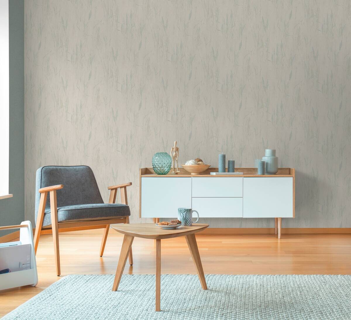 A.S.Creation Vliestapete blau creme grün B/H/D: ca. 53x1005x8,5 cm