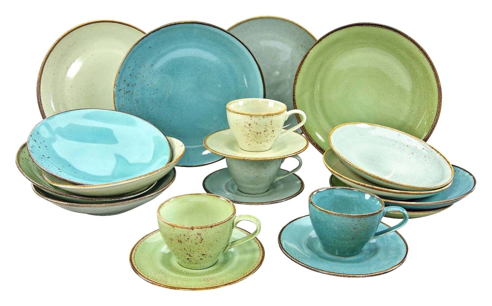 CreaTable Kombiservice Nature Collection bunt Porzellan 20 tlg