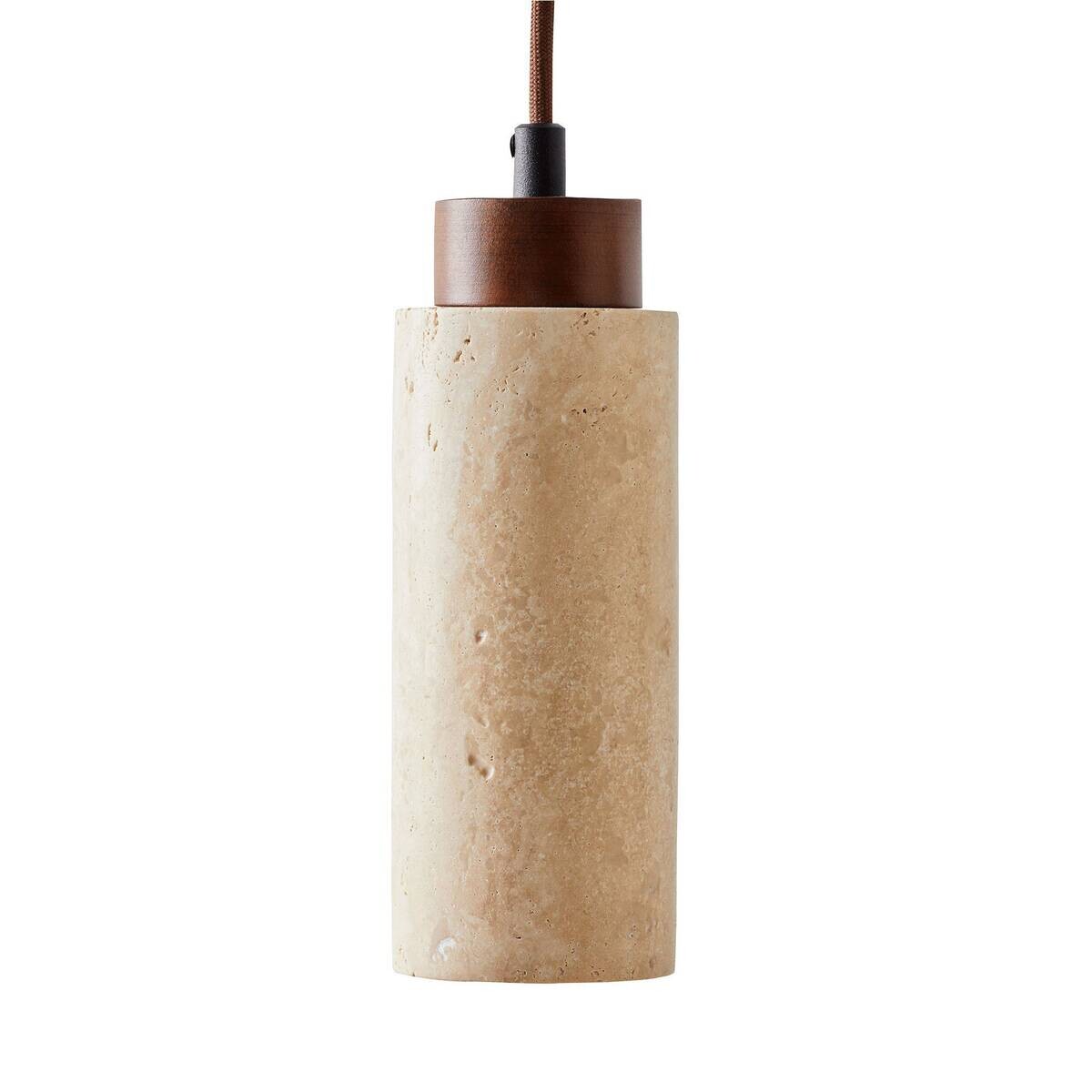 Pendelleuchte beige nussbaum Holz B/H/L/D: ca. 6,5x151x6,5x6,5 cm GU10 1 Brennstellen