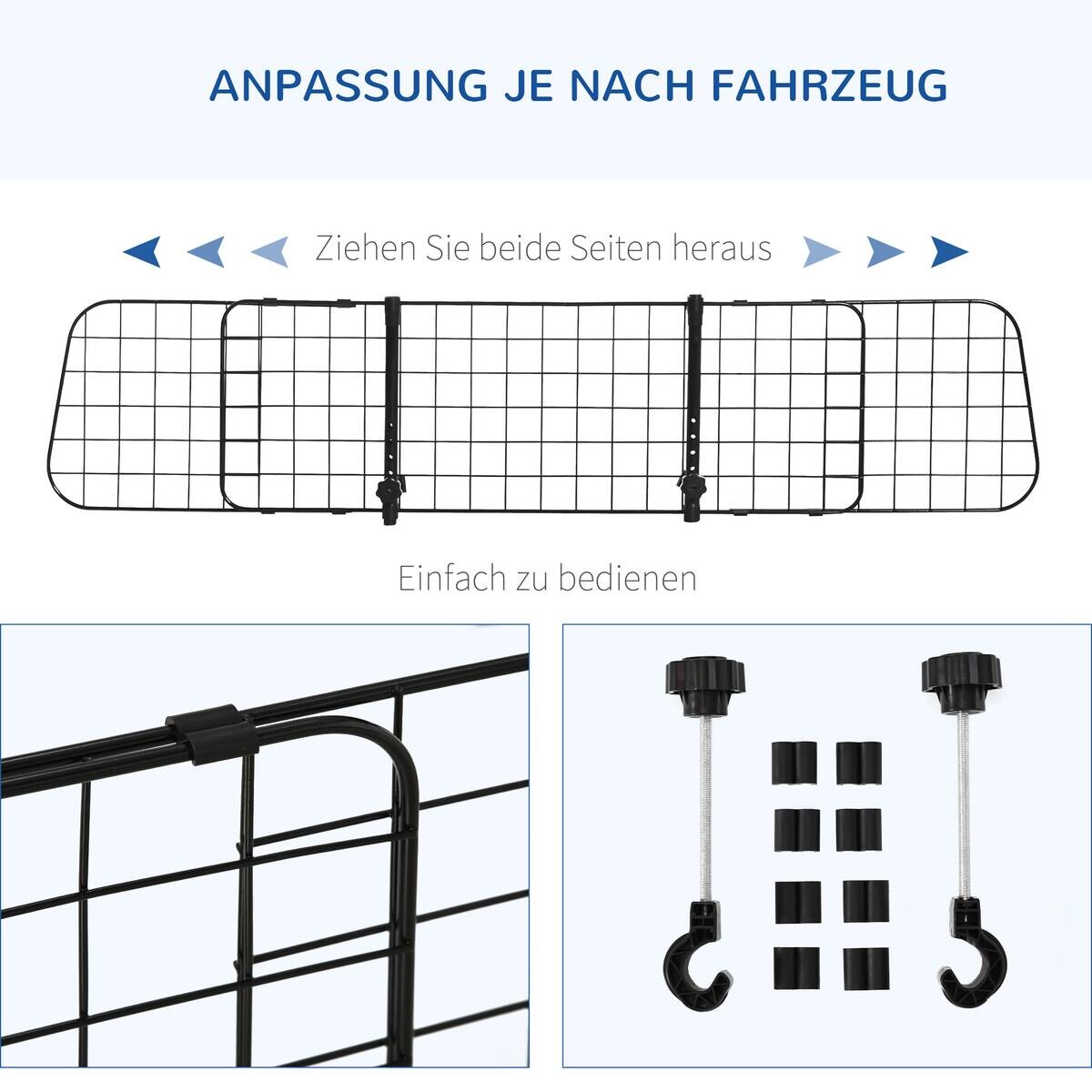 PawHut Hunde-Schutzgitter schwarz Kunststoff B/H/L: ca. 0,6x152x30 cm