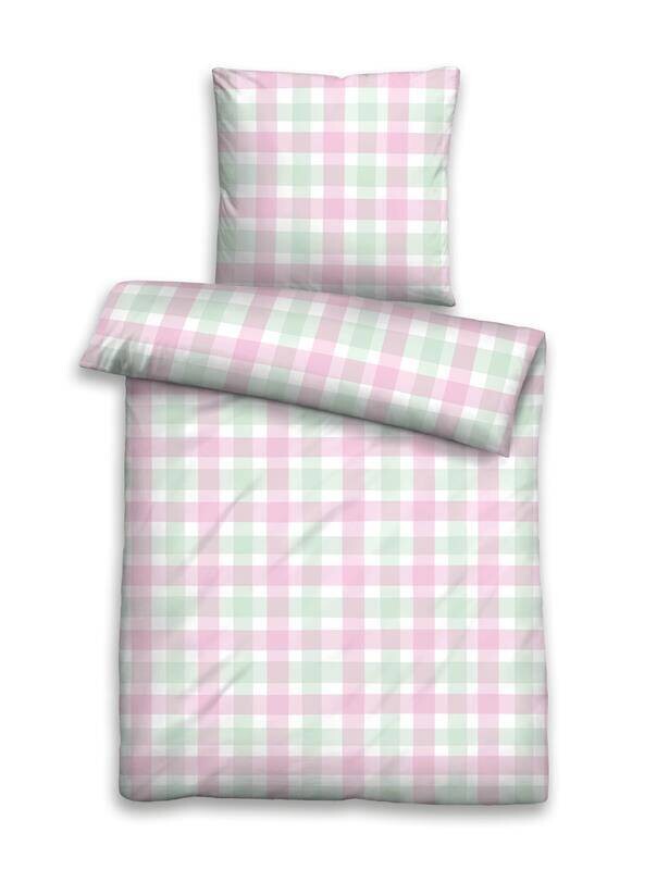 Microfaser Bettwäsche Seersucker rosa mint 100% Polyester B/L: ca. 135x200 cm