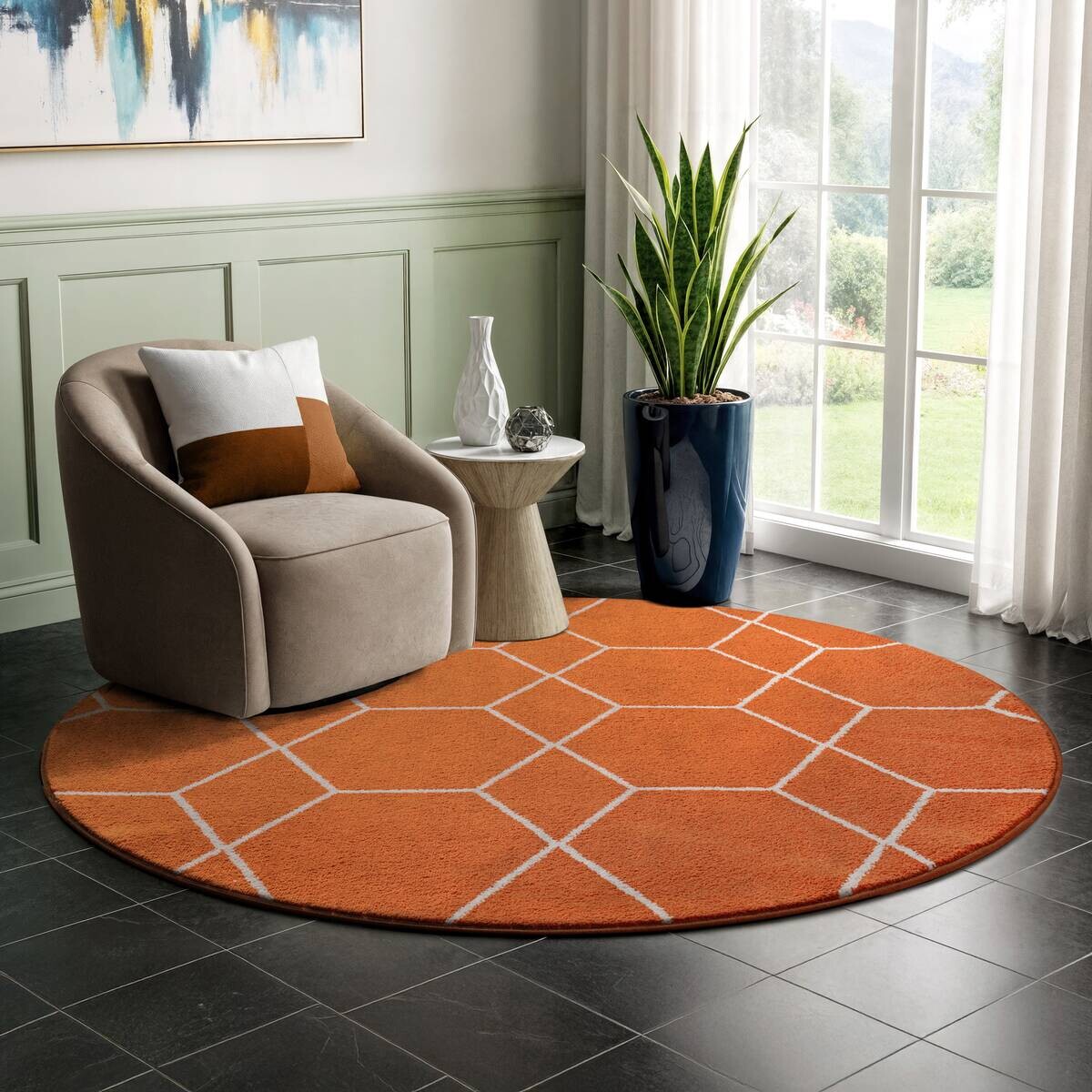 Sanat Teppich Trellis orange B/L: ca. 200x200 cm