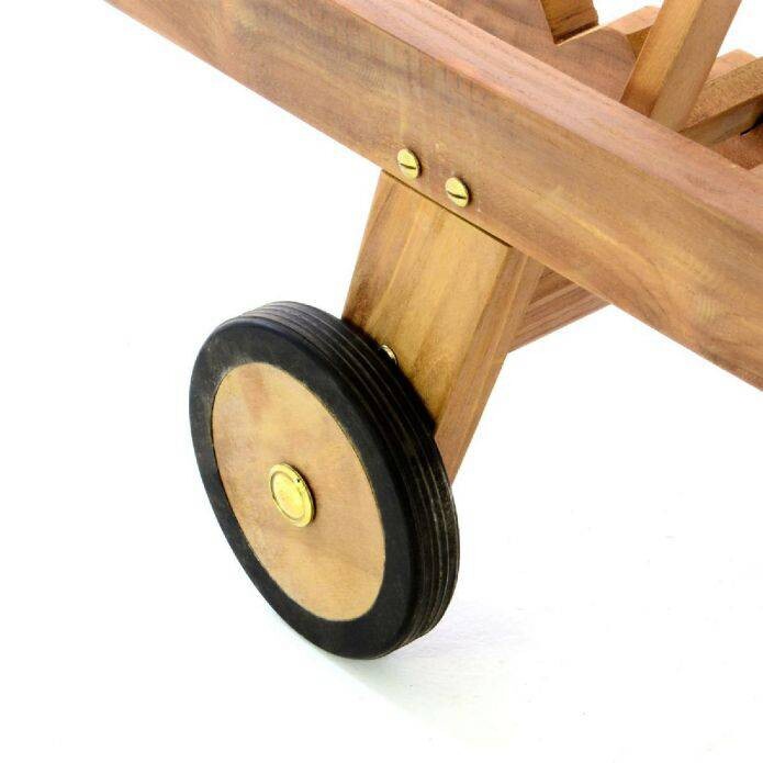 VCM Gartenliege braun Teakholz B/H/L: ca. 57x34x200 cm