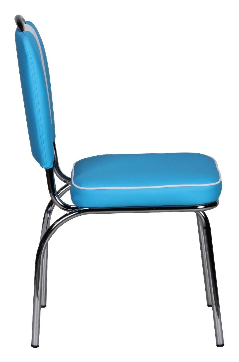 Stuhl blau weiß Kunstleder Kunstleder B/H/T: ca. 47x90x45 cm
