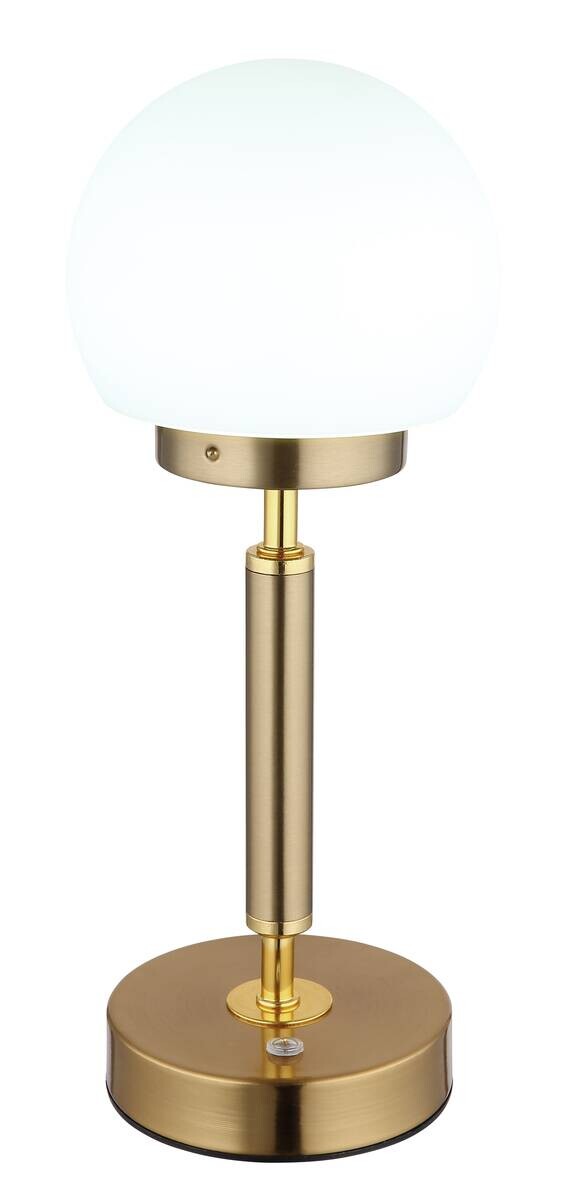GLOBO LED-Tischleuchte Opal messing Glas Metall H/D: ca. 28,5x11,5 cm 1 Brennstellen