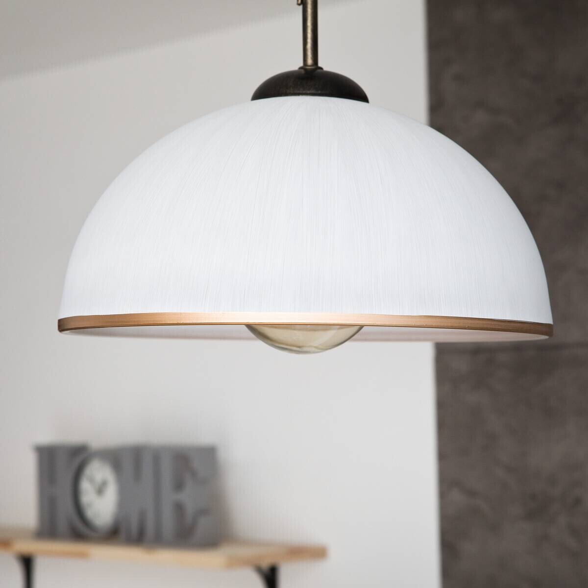 Lamkur Deckenleuchte Retro schwarz Glas Stahl B/H/L: ca. 32,5x45x32,5 cm E27 1 Brennstellen