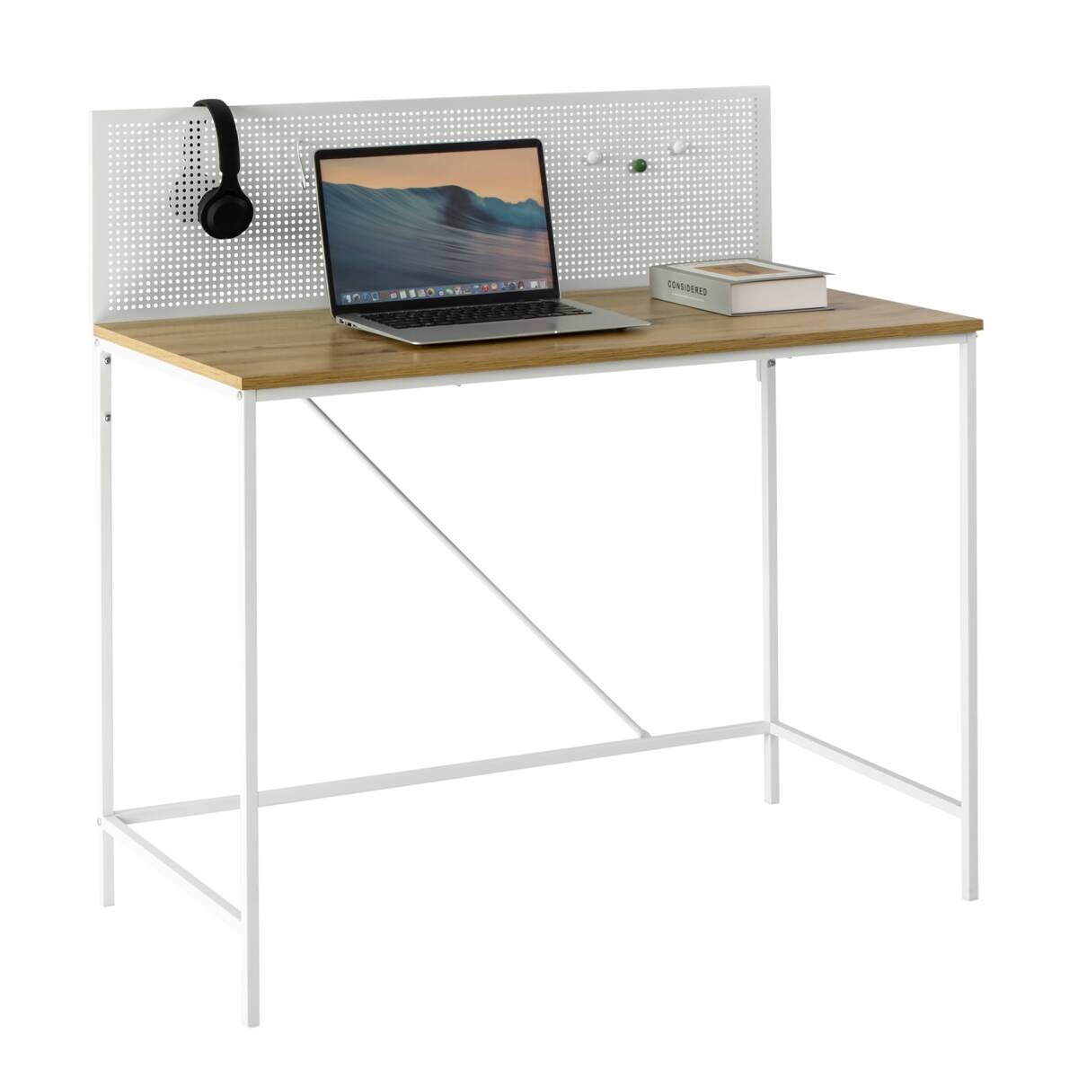 Schreibtisch Rene Eiche Nachbildung weiß B/H/T: ca. 100x104x52 cm