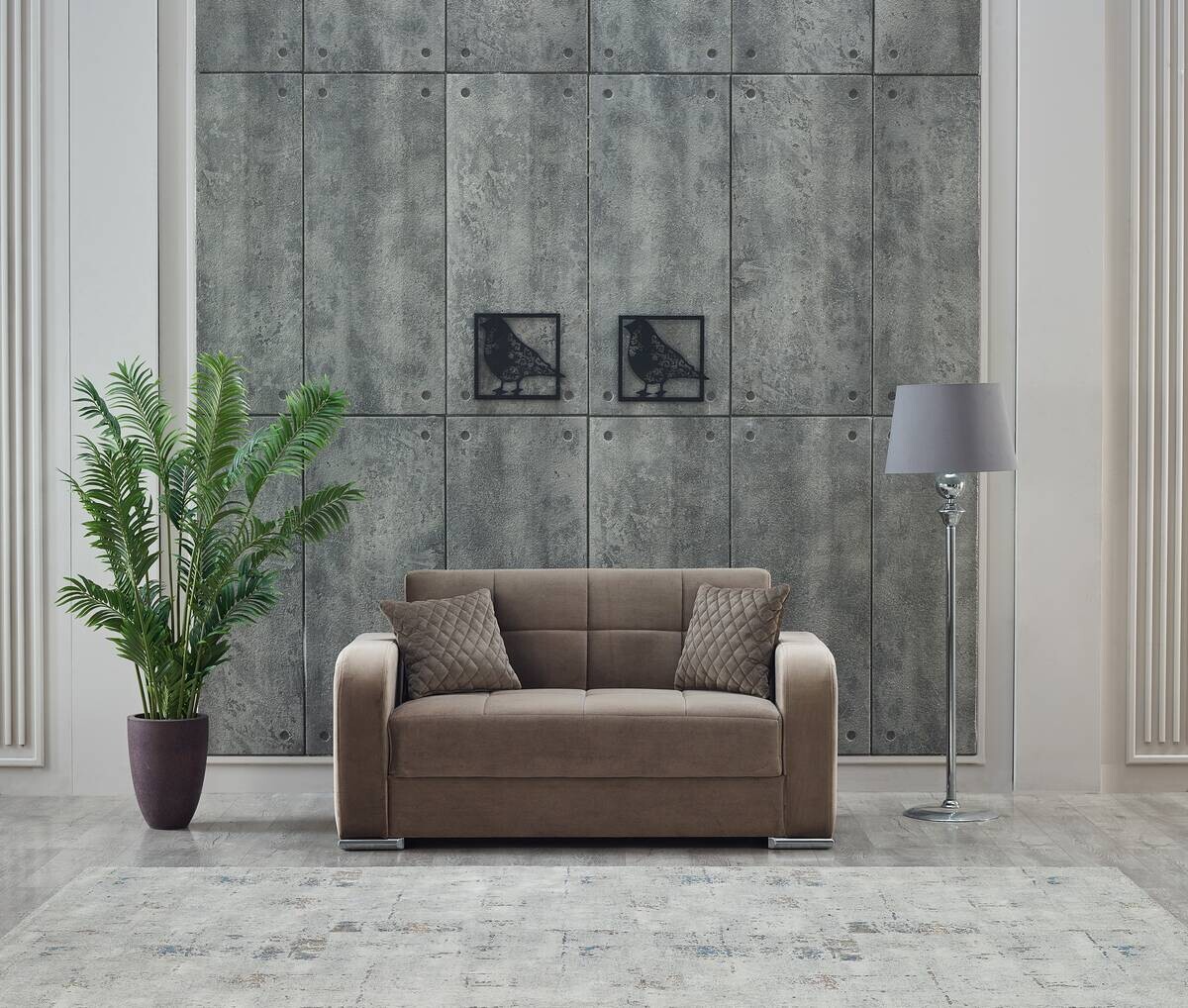 Sofa graubraun Microfaser B/H/T: ca. 150x85x83 cm