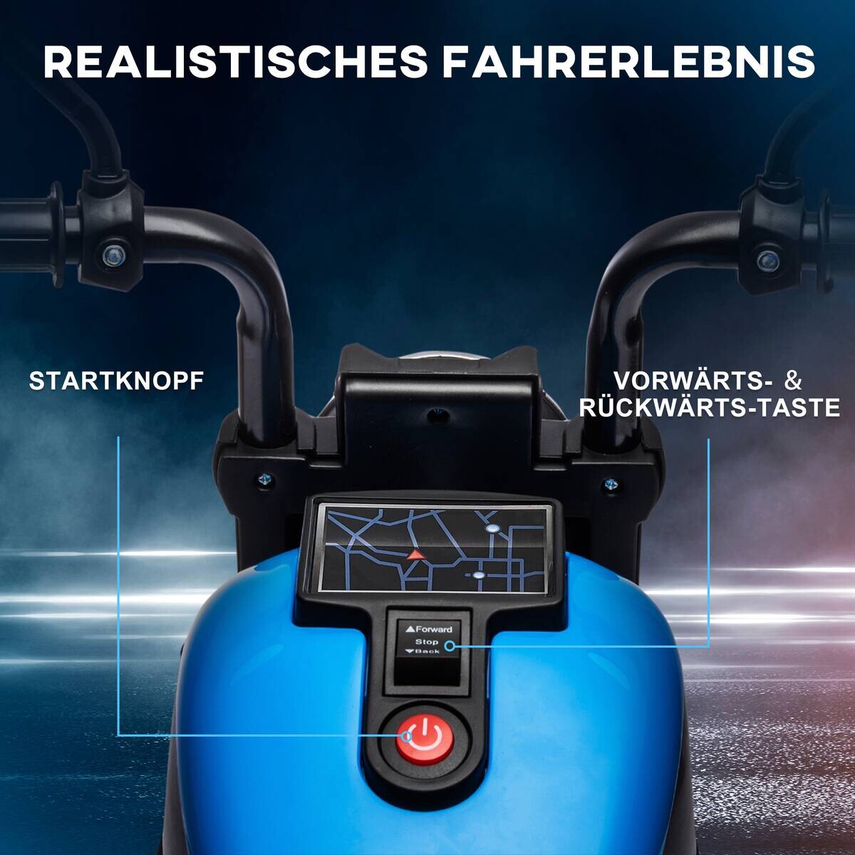 HOMCOM Kinder-Elektromotorrad schwarz B/H/L: ca. 42x57x76 cm