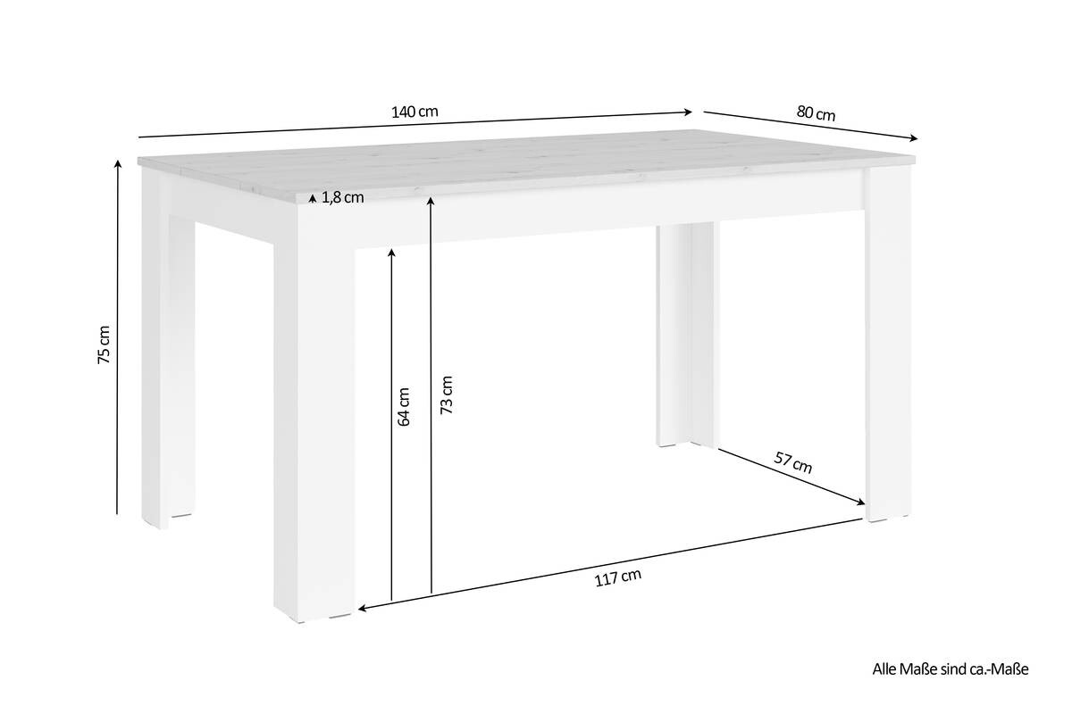 Tisch NORI B/H/T: ca. 140x75x80 cm
