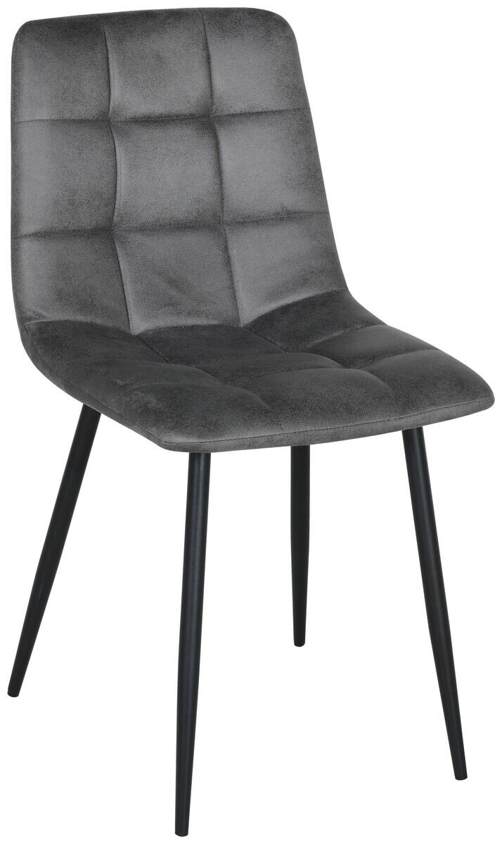 Stuhl Lech dunkelgrau Microfaser B/H/T: ca. 45x88x53,5 cm