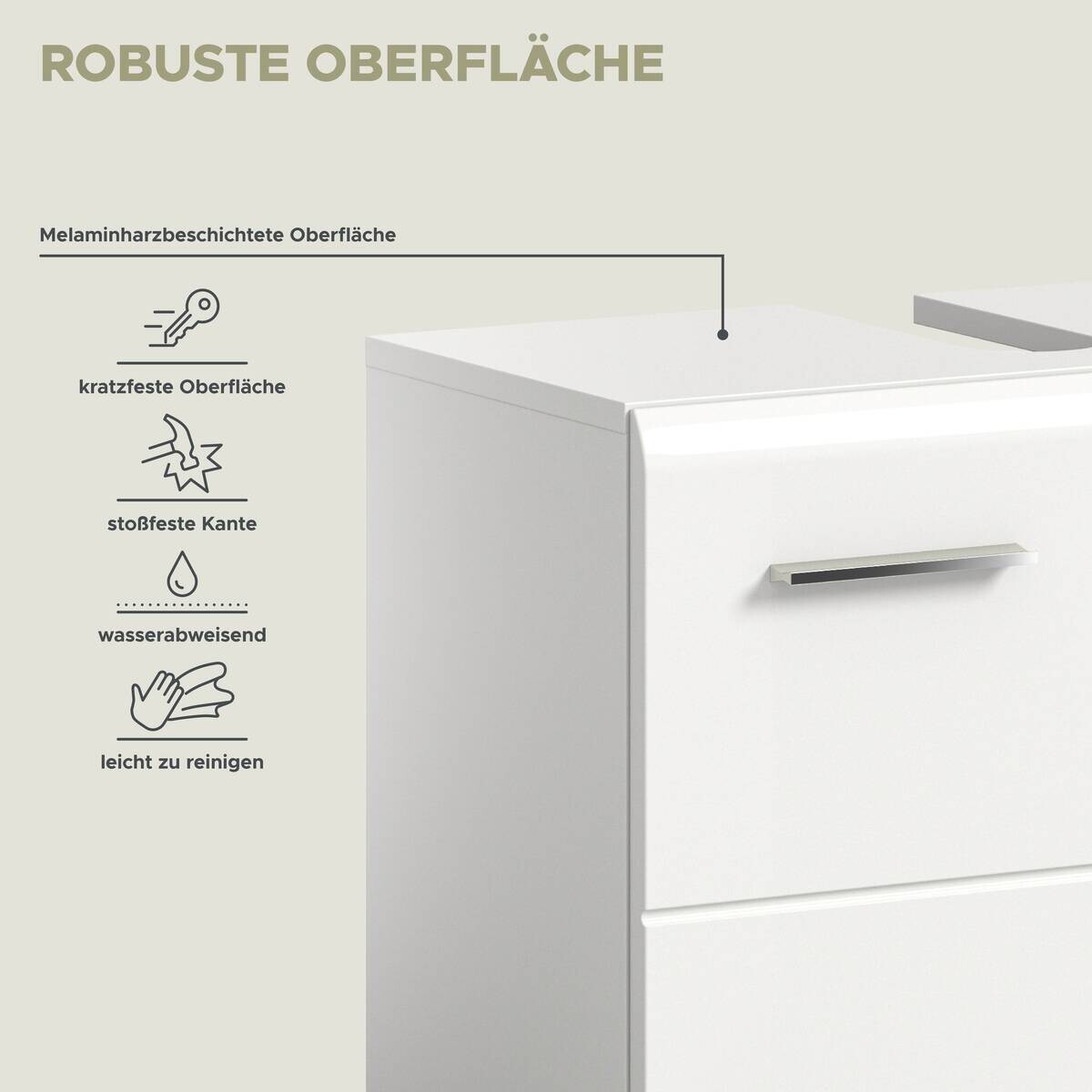 Badezimmer-Set Ice weiß weiß Hochglanz B/H/T: ca. 135x185x46 cm