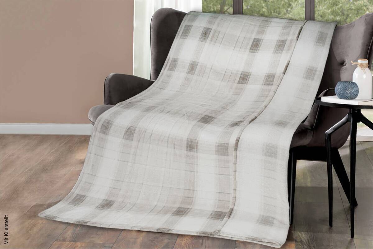 Wohndecke natur Polyester B/L: ca. 150x200 cm