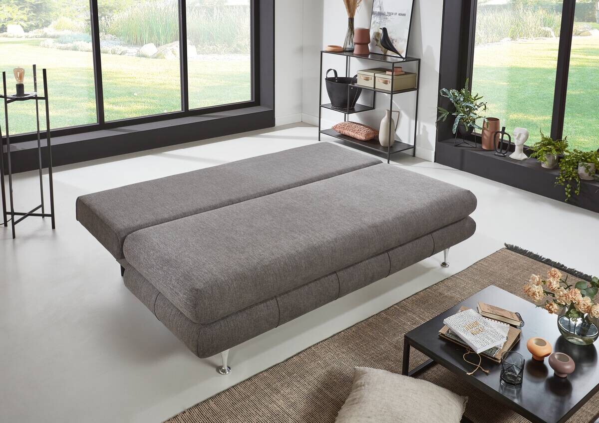 Schlafsofa Benfeld taupe Microfaser B/H/T: ca. 190x93x92 cm