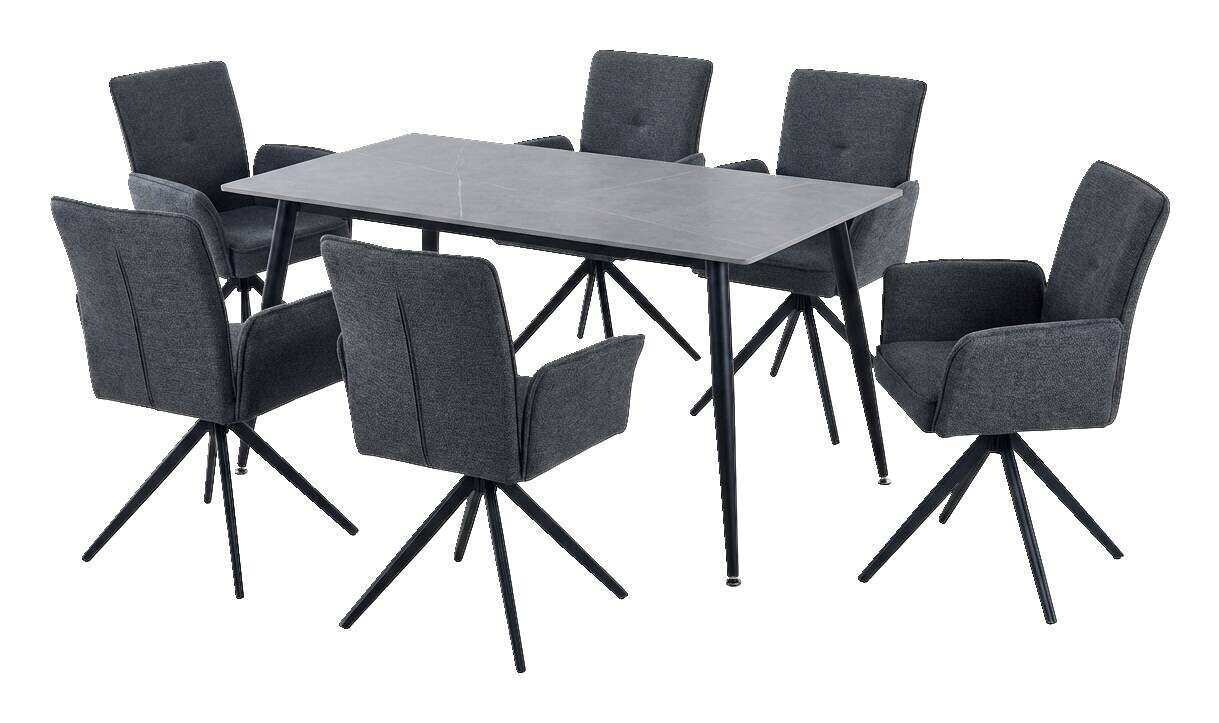 Stuhl Lima grau Webstoff B/H/T: ca. 65x92x65 cm