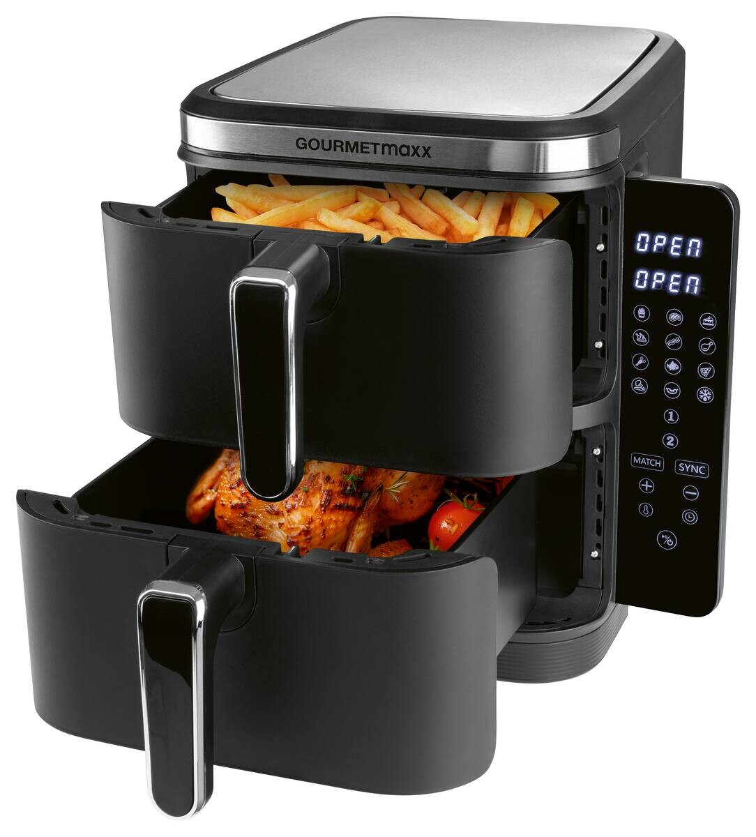 GOURMETmaxx Heißluftfritteuse 15305 schwarz Kunststoff B/H/L: ca. 32x49x39 cm ca. 11 l