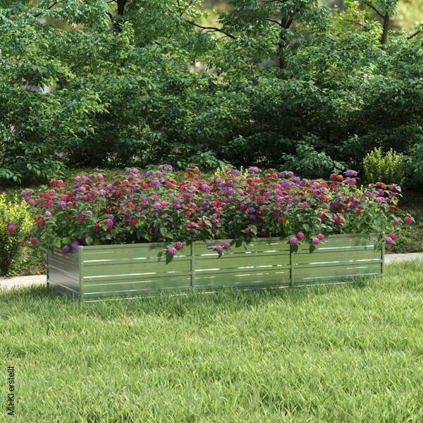 Garten-Hochbeet silber Stahl B/H/L: ca. 80x45x240 cm