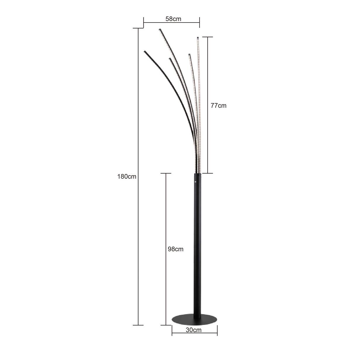 POCOline Stehlampe Palmier schwarz Alu Metall H: ca. 180 cm 5 Brennstellen