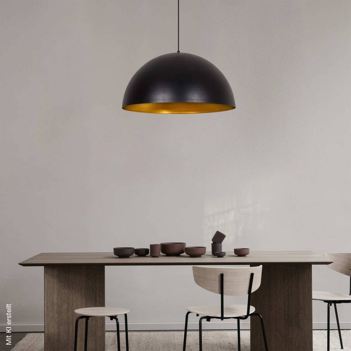 Opviq Pendelleuchte Sivani gold schwarz B/H/T/L/D: ca. 60x126x60x60x60 cm E27 1 Brennstellen